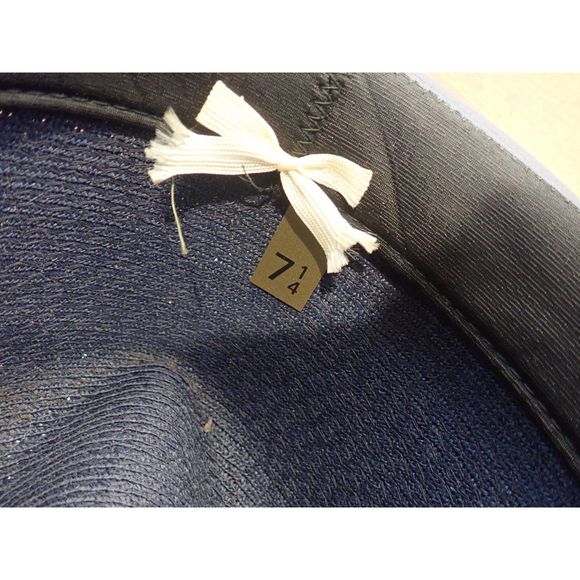 Lawman Hat Genuine Milan 7 1/4 Silver Tassel Campaign Sheriff Blue Navy Straw - Picture 9 of 10